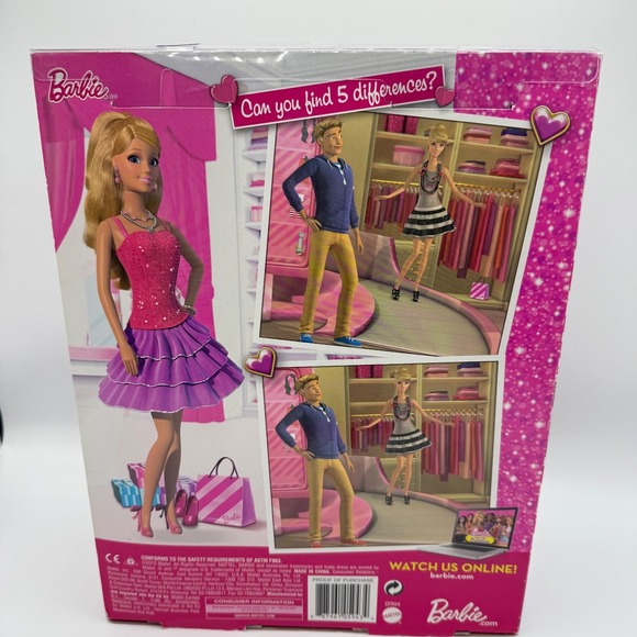 Rare Mattel 2013 Barbie Doll & Shoes Giftset Purses Necklaces Shoes Pink NEW - Picture 3 of 4